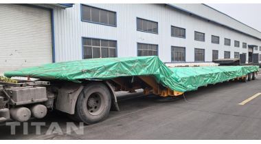 3 Axle Folding Neck Lowboy Trailer will be sent to UAE