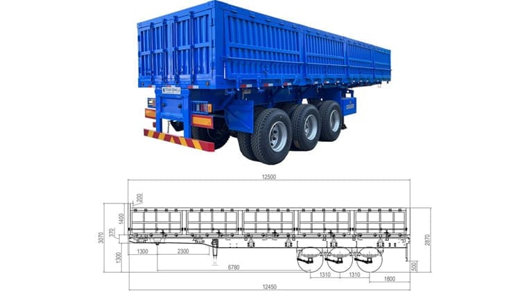 3 Axle Side Dump Trailer for Sale in Saudi Arabia