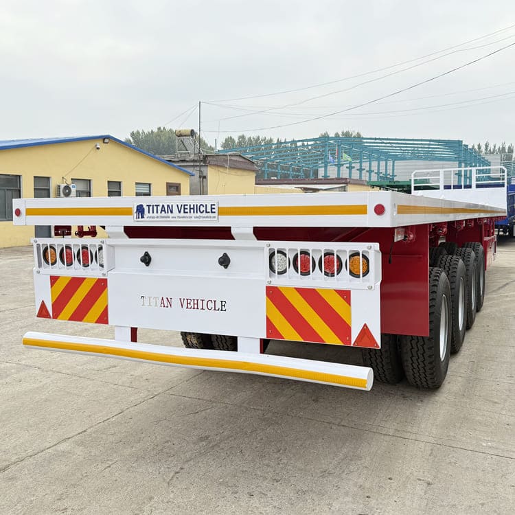 4 Axle Flatbed Semi Trailer with Front Board