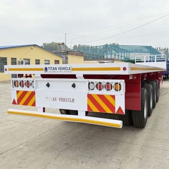 4 Axle Flatbed Semi Trailer with Front Board